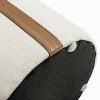 CAVINAS 14" Round Storage Ottoman with Leather Accents,Compact Footstool with Hidden Storage,Storage Bench for Bedroom,Living Room - 4 of 4