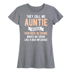 Women's - Instant Message - They Call Me Auntie Short Sleeve Graphic T-Shirt - 1 of 4