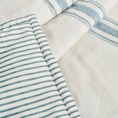 Farmhouse Stripe Luxe Cotton 30"x16" Pet-Friendly Reversible Throw