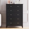 Black 5 Drawer Dresser for Bedroom, 5 Chest of Drawers, Modern Nightstand Wooden Tall Dresser Cabinet for Closet Living Room, Hallway, Entryway - 2 of 4