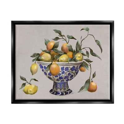 Stupell Industries Citrus Fruits in Bowl Framed Canvas
