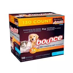 Bounce Pet Hair and Lint Guard Mega Dryer Sheets - Fresh - 130ct