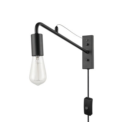 Holden Long Arm Wall Sconce Black - Globe Electric