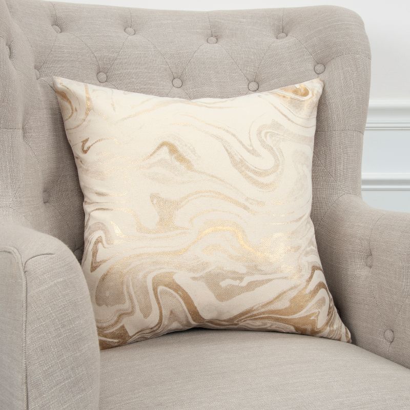 20&#34;x20&#34; Oversize Abstract Square Throw Pillow Gold - Rizzy Home, 5 of 7