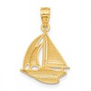 Black Bow Jewelry 14k Yellow Gold Small Sailboat Pendant - 3 of 4