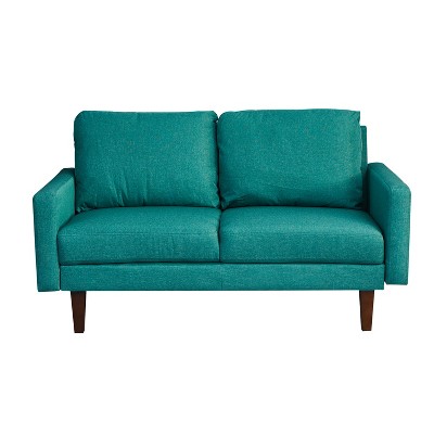 Linen Sofa Modern Couch Comfy Loveseat with Wooden Legs for Living Room, Bedroom, Office