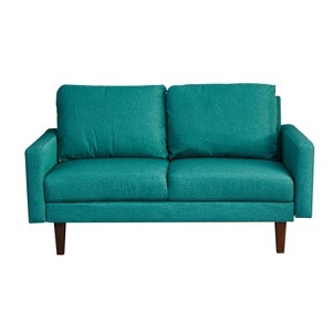 Linen Sofa Modern Couch Comfy Loveseat with Wooden Legs for Living Room, Bedroom, Office - 1 of 4