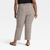 Women's High-Rise Straight Leg Ankle Trousers - Ava & Viv™ Gray Plaid - 2 of 3