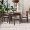 5 PCS Rustic Dining Table Set Wooden Dining Set with 4 Upholstered Dining Chairs & Square Kitchen Table, Farmhouse, Mid Century Modern-ModernLuxe - 2 of 4