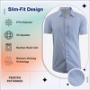 Galaxy By Harvic Men's Slim Fit  Short Sleeve Stretch Printed Dress Shirts - 3 of 4