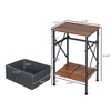 VECELO Modern X-Design Nightstand, End/Side Table with Fabric Drawer & Open Storage Shelves for Bedroom or Living Room - 3 of 4