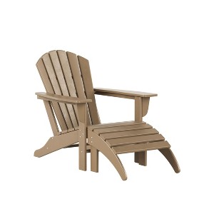 WestinTrends Dylan HDPE Outdoor Patio Adirondack Chair with Ottoman (2-Piece Set) - 1 of 4