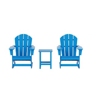 WestinTrends 3 Piece set Outdoor Patio Poly Adirondack rocking chairs with side table - 1 of 4