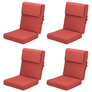 Aoodor 46 x 21 x 4 Inches Patio High Back Chair Cushions, Olefin Fabric Slipcover, Sponge Foam Filling, Set of 4 - 1 of 4