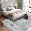 Machine Washable Area Rug Non Slip Rug Vintage Distressed Low Pile Foldable Rugs Medallio Retro Accent Carpet For Bedroom Living Room Office Dorm - 4 of 4