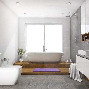 PiccoCasa Absorbent Soft Long Washable Non-Slip Memory Foam Bath Tub Mat Floor Runner Rug - 1 of 3