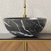 ChicFurnit Bathroom Sinks Vessel Sink Round Sink Vanity Sink Art Basin Countertop Bathroom Sink for Bathroom, Black, 14.17"*14.17"*5.51" - 3 of 4
