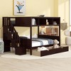 PAGED Twin over Full Bunk Bed, Modern Wooden Bed Frame, Convertible Bed Frame with 2 Storage Drawers and Ladder for Bedroom - 2 of 4