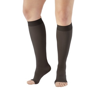 Ames Walker Aw Style 48 Women's Sheer Support 20-30 Mmhg Compression Open  Toe Thigh Highs W/top Band Black Xxx-large : Target