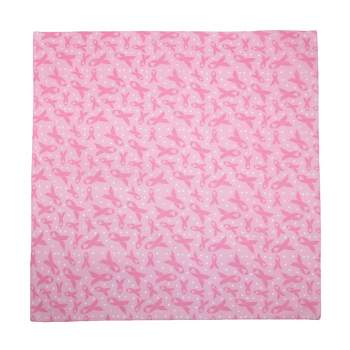 CTM Women's Cotton Pink Ribbon Breast Cancer Awareness Bandanas