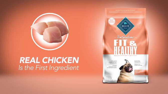 Blue Buffalo True Solutions Fit and Healthy Weight Control Chicken Flavor  Adult Dry Dog Food, 2 of 11, play video