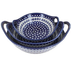 Blue Rose Polish Pottery 1347-1813-1814 Zaklady Bowl Set - 1 of 1