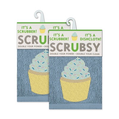 2pc Cotton Cupcake Cloth and Scrubber - MU Kitchen