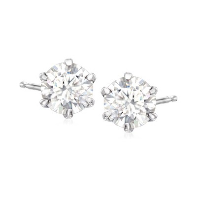 Ross-Simons 3.00 ct. t.w. Moissanite Stud Earrings in Sterling Silver