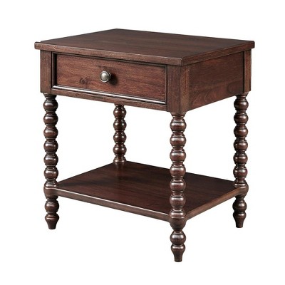 Starlight Canyon Home,Brown Morocco Bedside Table with Storage for Bedroom and Night Use