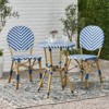DSVIMOY 3pcs Outdoor French Armless Bistro Chairs Set with 1 Table, Navy Blue, 16.25"*23"*35" - 2 of 4