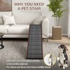Gulches PawHut Dog Ramp for Bed, Pet Ramp for Dogs with Non-Slip Carpet and Top Platform, 74" x 16" x 25", Brown - 3 of 4