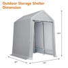 Motorcycle Outdoor Storage Tent 6x8 Ft, Portable Carport Shelter Garages Heavy Duty Canopy with Rolled Up Zipper Doors - 2 of 4