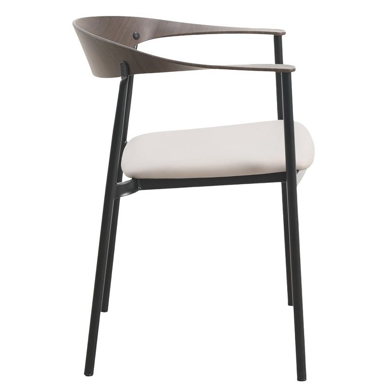LeisureMod Kora Modern Dining Chair in Upholstered Faux Leather with Steel Legs & Frame, 5 of 15