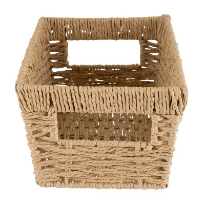 Natural Beige Paper Rope Rectangular Storage Basket