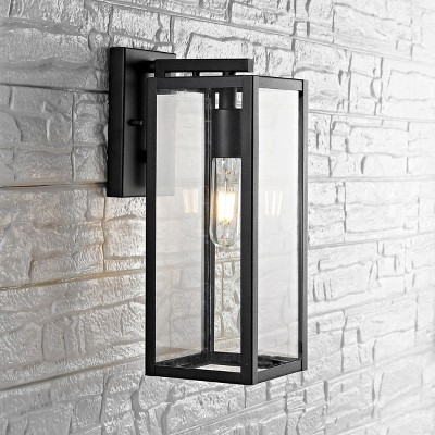 Norsan 13.75" Black Iron Outdoor Wall Lantern