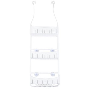 Cameo 3-Tier Hanging Bathroom Shower Caddy, Adjustable Mounting Arms, Loofah & Razor Hooks, Suction Cups, Polypropylene, Rust-Resistant - 1 of 3