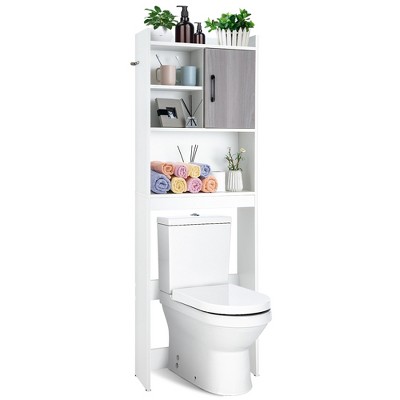 Over the Toilet Shelf Wall Mounted with Metal Frame for Bathroom - Costway