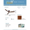 Sofucor 52 Inch Flush Mount Ceiling Fan with Remote Solid Wood 3 Blade Outdoor Indoor Modern Fan No Light for Bedroom Living Room Farmhouse Patio - 3 of 4