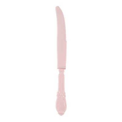 Smarty Had A Party Pink Baroque Plastic Dinner Knives - 480 pcs