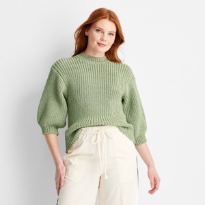 Women's Short Sleeve Crewneck Sweater - Future Collective - 1 of 3