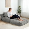 Hooseng Convertible Floor Couch Lazy Sofa, Corduroy Upholstered Folding Futon Sofa Bed With Adjustable Backrest, Foldable Lounge Mattress With Pillow - 3 of 4