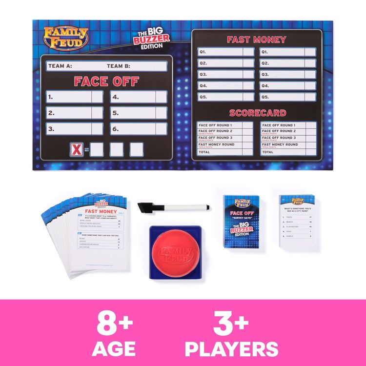Family Feud The Big Buzzer Edition Party Card Game, 2 of 5