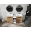 Vynxaria 60 in. Double Freestanding Glossy White Imitation Oak Plywood Bath Vanity with White Ceramic Top KD-PACKING Ready to Assemble - 4 of 4