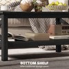 HOMCOM Glass Coffee Table, Modern Farmhouse Center Table with Storage, Side Table for Living Room with Classic X-Bar Style Sides, Black - 4 of 4