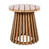 Vynxaria Outdoor Acacia Wood Round Side Table ¨C Modern Rustic Charm for Your Patio - 3 of 4