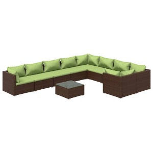 vidaXL Garden Lounge Set Brown, Green - 1 of 4