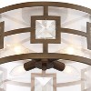 Possini Euro Design Deco Bling Modern Ceiling Light Semi Flush Mount Fixture 16" Wide Warm Bronze 3-Light Crystal Organza Drum Shade for Living Room - 3 of 4