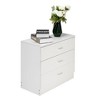 Resenkos Nightstand with 3 Drawers, End Table Wood Organizer Drawer Cabinet for Nursery, Living Room, White - 2 of 3