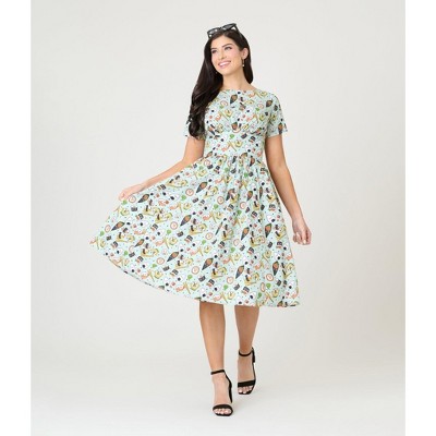 Unique Vintage Women's Cotton Swing Dress