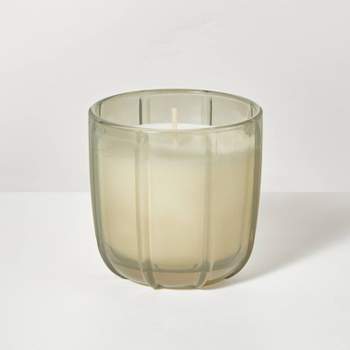 Tinted Glass Grapefruit & Herbs Ribbed Jar Candle Light Green - Hearth & Hand™ with Magnolia